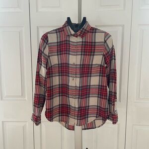 Old Navy Red and Beige Plaid flannel